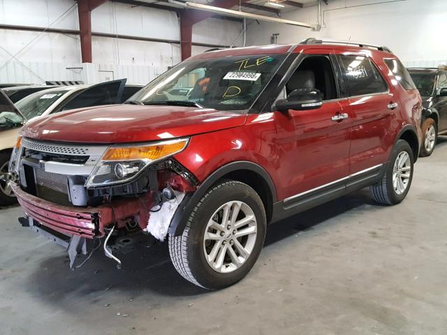 1FM5K8D82EGC51000 - 2014 FORD EXPLORER X RED photo 2