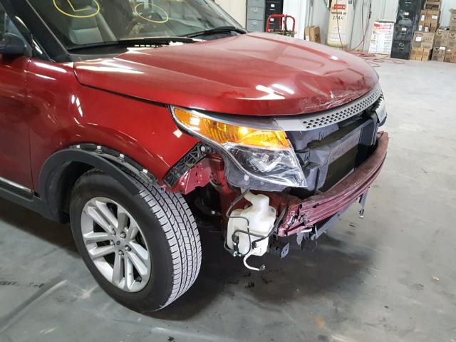 1FM5K8D82EGC51000 - 2014 FORD EXPLORER X RED photo 9