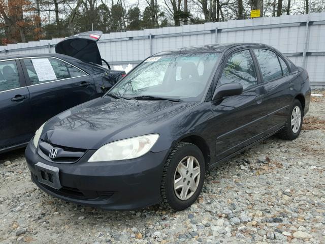 2HGES16395H506650 - 2005 HONDA CIVIC DX V BLACK photo 2