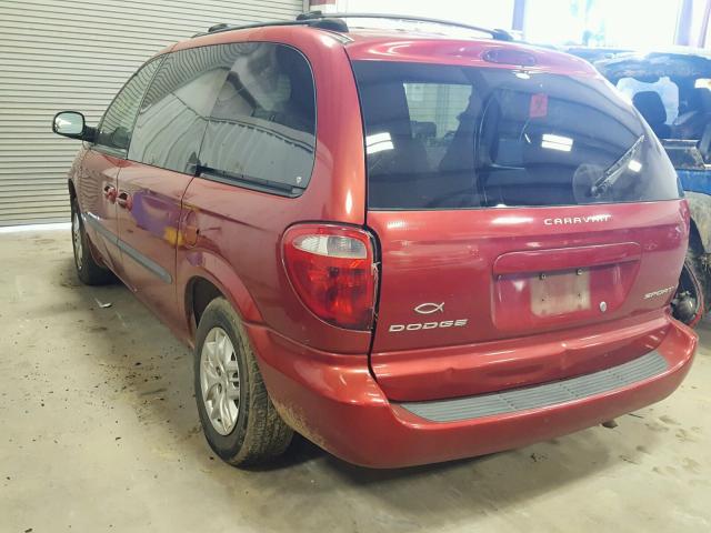 1B4GP453X2B536298 - 2002 DODGE CARAVAN SP RED photo 3