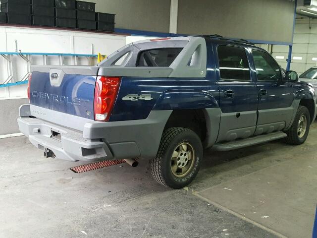 3GNEK13T42G158701 - 2002 CHEVROLET AVALANCHE BLUE photo 4