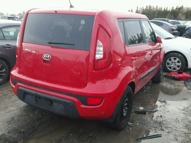 KNDJT2A54C7357274 - 2012 KIA SOUL RED photo 4