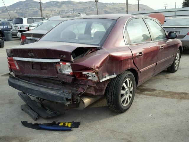 KNAGD128025130987 - 2002 KIA OPTIMA MAG MAROON photo 4