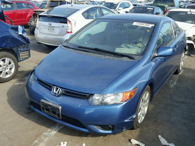 2HGFG12617H538792 - 2007 HONDA CIVIC LX BLUE photo 2