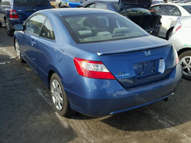 2HGFG12617H538792 - 2007 HONDA CIVIC LX BLUE photo 3