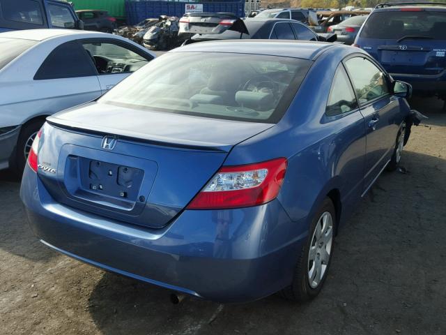 2HGFG12617H538792 - 2007 HONDA CIVIC LX BLUE photo 4