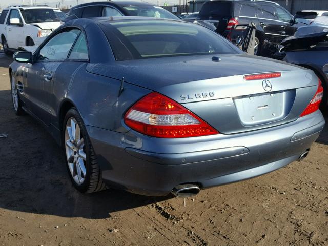 WDBSK71F77F121287 - 2007 MERCEDES-BENZ SL 550 BLUE photo 3