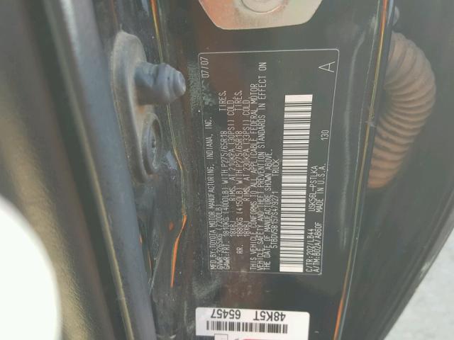 5TBDV58157S479271 - 2007 TOYOTA TUNDRA CRE BLACK photo 10