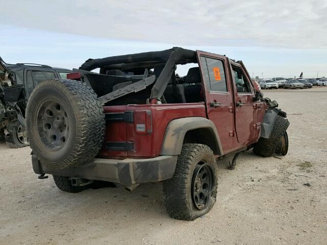 1J4BA3H19BL597990 - 2011 JEEP WRANGLER U RED photo 4