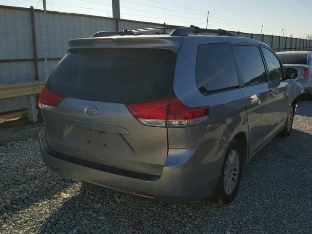 5TDYK3DCXBS121671 - 2011 TOYOTA SIENNA XLE GRAY photo 4