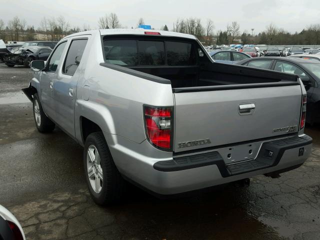 5FPYK1F53DB007240 - 2013 HONDA RIDGELINE SILVER photo 3