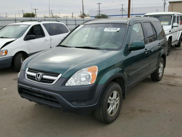 JHLRD78812C021541 - 2002 HONDA CR-V EX GREEN photo 2