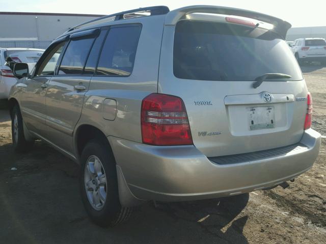 JTEHF21A730145637 - 2003 TOYOTA HIGHLANDER TAN photo 3