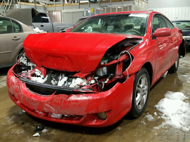 4T1CE38P14U796396 - 2004 TOYOTA CAMRY SOLA RED photo 2