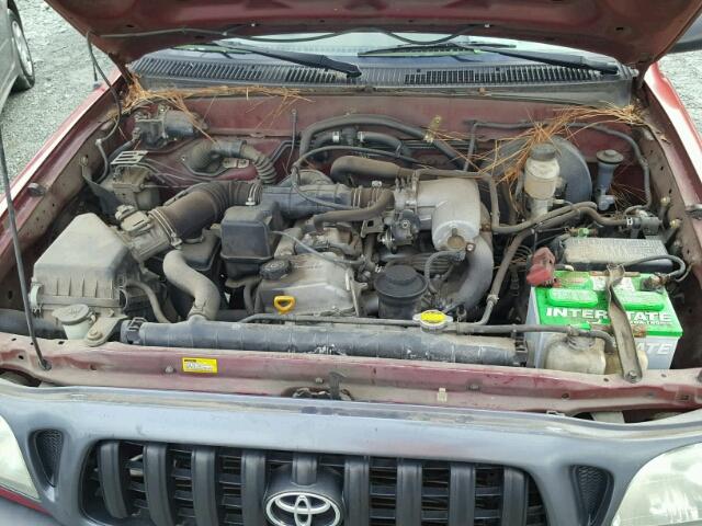 5TENL42N74Z387617 - 2004 TOYOTA TACOMA BURGUNDY photo 7