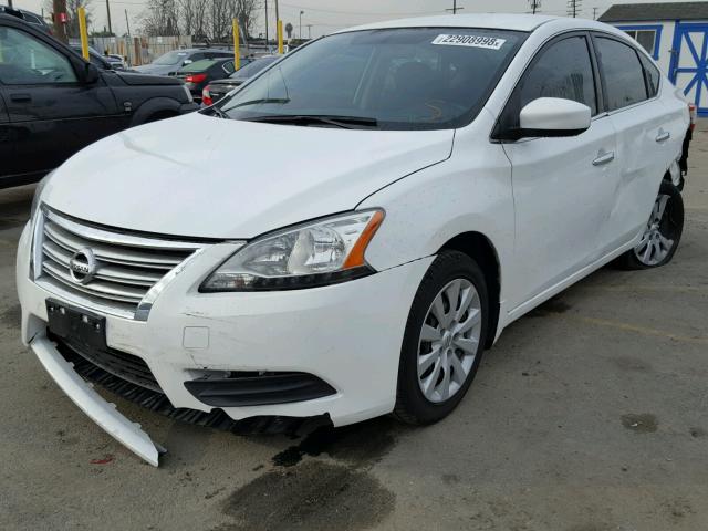 3N1AB7AP7EY261645 - 2014 NISSAN SENTRA S WHITE photo 2