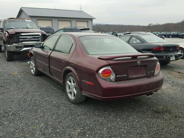 JN1DA31D12T428942 - 2002 NISSAN MAXIMA GLE BURGUNDY photo 3