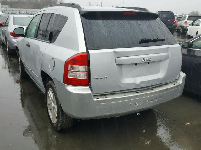 1J8FF47W08D647361 - 2008 JEEP COMPASS SP SILVER photo 3