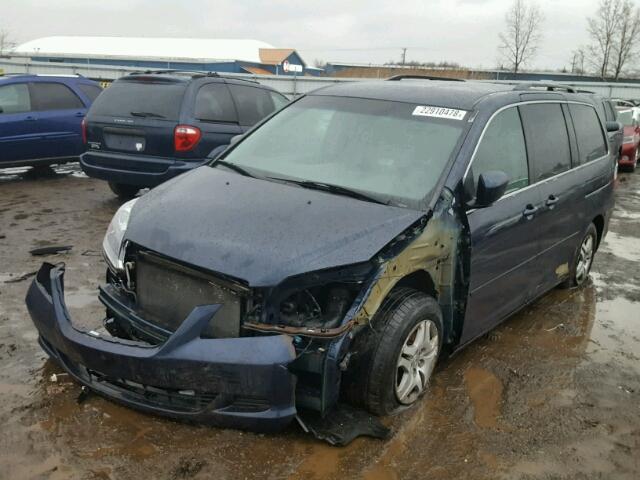 5FNRL38455B038033 - 2005 HONDA ODYSSEY EX BLUE photo 2