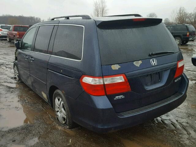 5FNRL38455B038033 - 2005 HONDA ODYSSEY EX BLUE photo 3