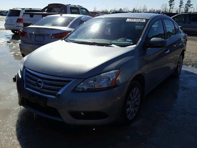 3N1AB7AP0EL662404 - 2014 NISSAN SENTRA S GRAY photo 2