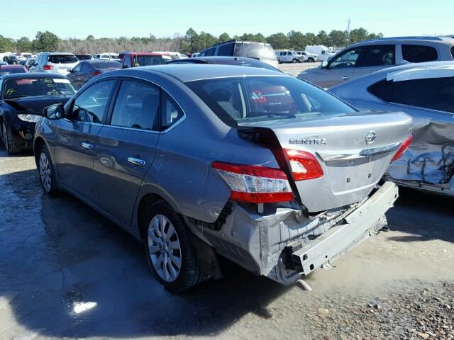 3N1AB7AP0EL662404 - 2014 NISSAN SENTRA S GRAY photo 3