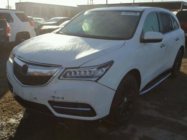 5FRYD4H21GB007280 - 2016 ACURA MDX WHITE photo 2