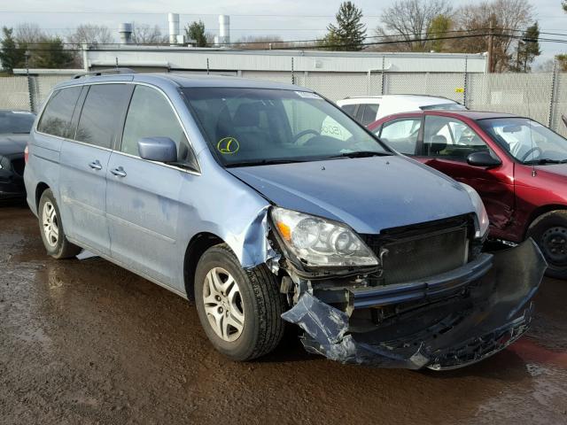 5FNRL387X7B126802 - 2007 HONDA ODYSSEY EX BLUE photo 1