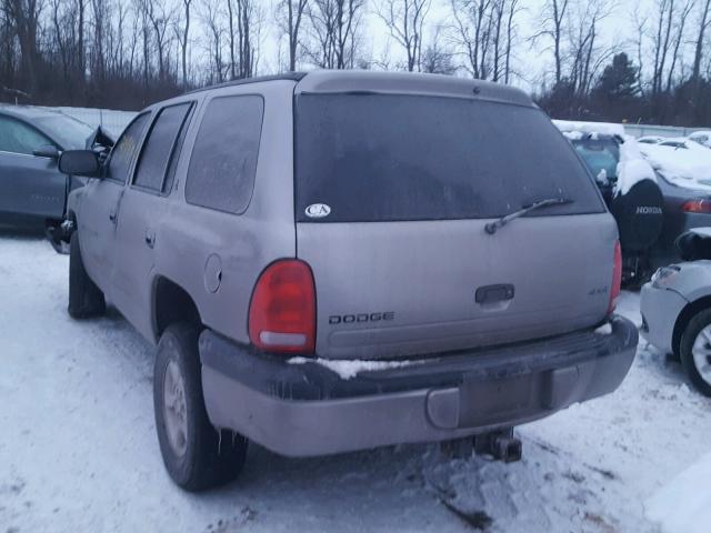 1B4HS28N21F581506 - 2001 DODGE DURANGO GRAY photo 3