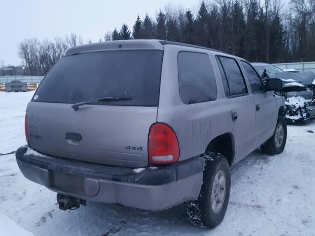 1B4HS28N21F581506 - 2001 DODGE DURANGO GRAY photo 4