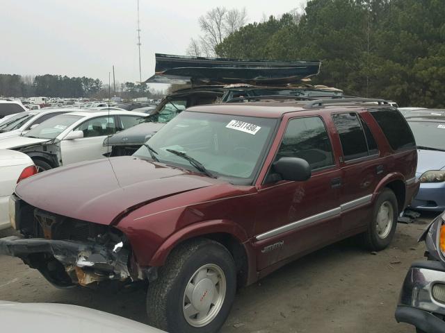 1GKCS13W512195780 - 2001 GMC JIMMY BURGUNDY photo 2