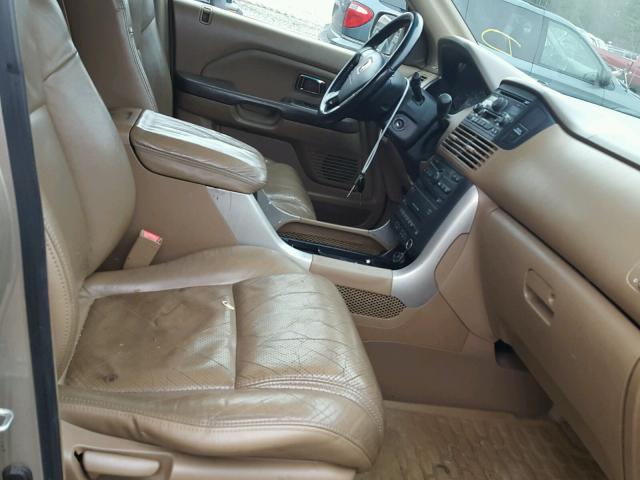 2HKYF18635H559813 - 2005 HONDA PILOT EXL TAN photo 5