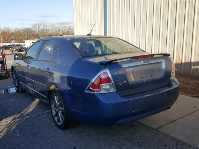 3FAHP07Z79R148216 - 2009 FORD FUSION SE BLUE photo 3