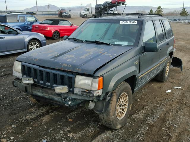 1J4GZ78Y8PC620931 - 1993 JEEP GRAND CHER GREEN photo 2