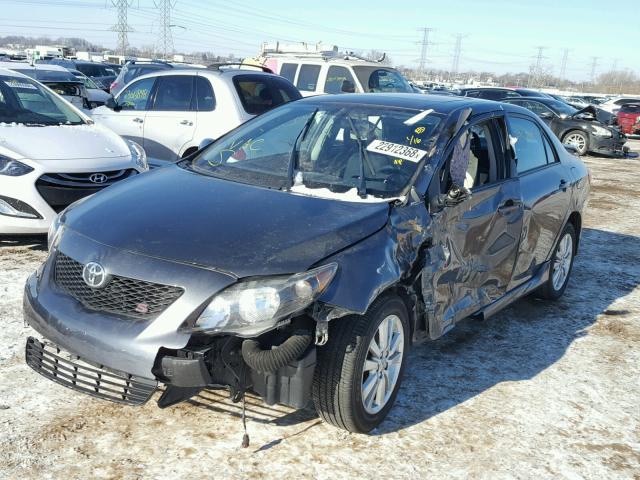 1NXBU4EE4AZ355428 - 2010 TOYOTA COROLLA BA GRAY photo 2