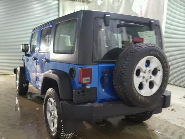 1C4BJWKG0FL715967 - 2015 JEEP WRANGLER U BLUE photo 3