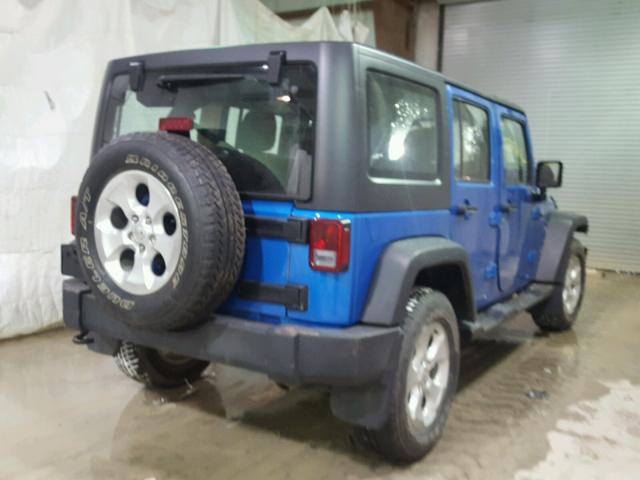 1C4BJWKG0FL715967 - 2015 JEEP WRANGLER U BLUE photo 4