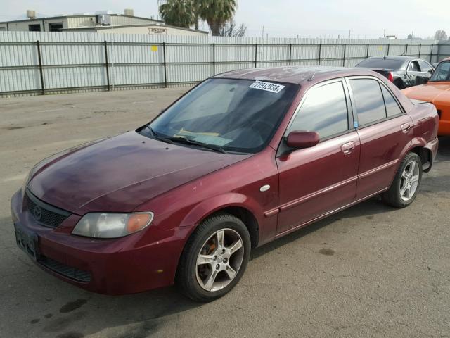 JM1BJ225X30140961 - 2003 MAZDA PROTEGE DX MAROON photo 2