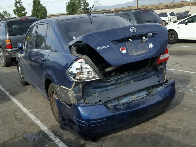 3N1BC11EX8L352651 - 2008 NISSAN VERSA S BLUE photo 3