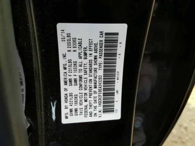 1HGCR2F59EA243293 - 2014 HONDA ACCORD SPO BLACK photo 10