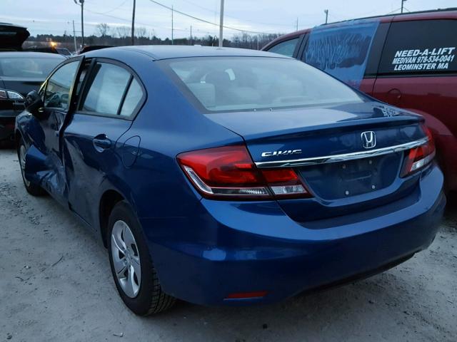 2HGFB2F51DH569459 - 2013 HONDA CIVIC LX BLUE photo 3