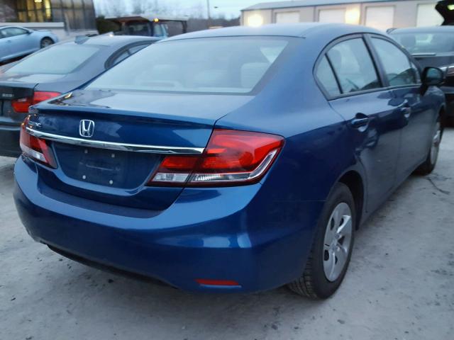 2HGFB2F51DH569459 - 2013 HONDA CIVIC LX BLUE photo 4