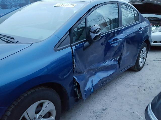 2HGFB2F51DH569459 - 2013 HONDA CIVIC LX BLUE photo 9