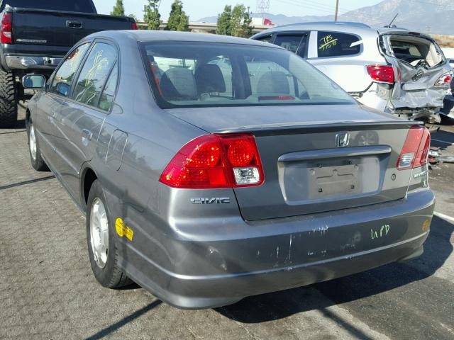 JHMES96625S021801 - 2005 HONDA CIVIC HYBR GRAY photo 3