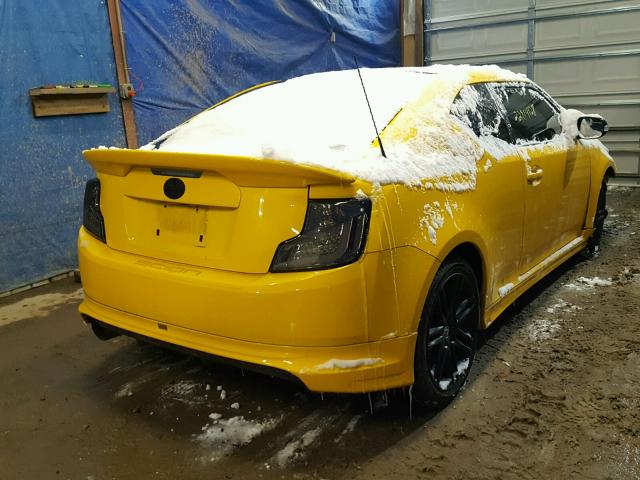 JTKJF5C78C3024700 - 2012 TOYOTA SCION TC YELLOW photo 4