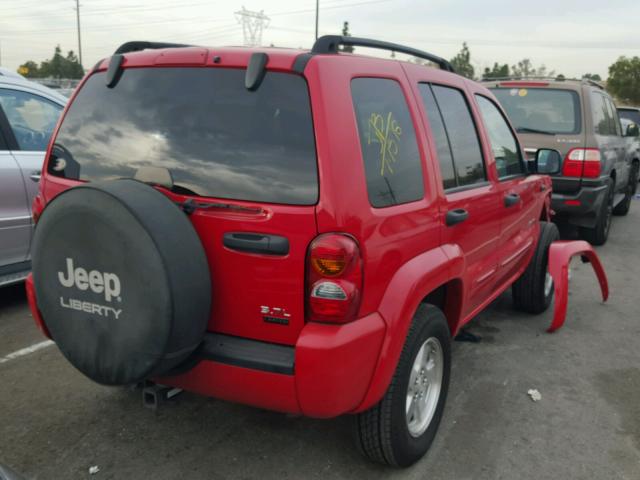 1J8GK58K94W120497 - 2004 JEEP LIBERTY LI RED photo 4