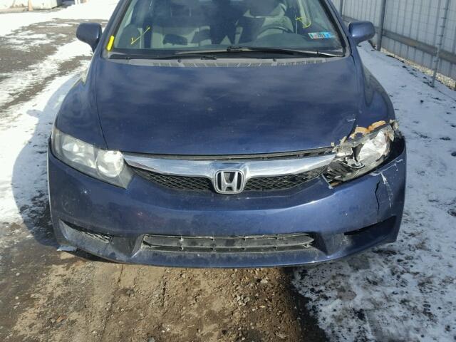 2HGFA16559H535383 - 2009 HONDA CIVIC LX BLUE photo 9