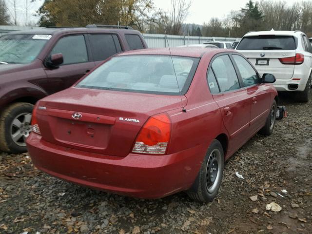 KMHDN46D95U115910 - 2005 HYUNDAI ELANTRA GL RED photo 4