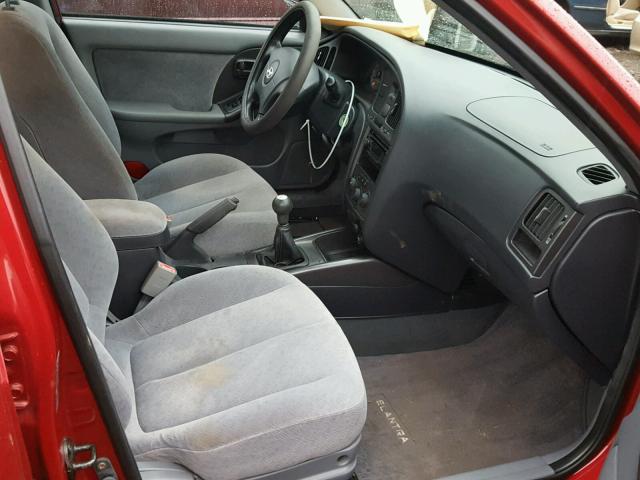 KMHDN46D95U115910 - 2005 HYUNDAI ELANTRA GL RED photo 5