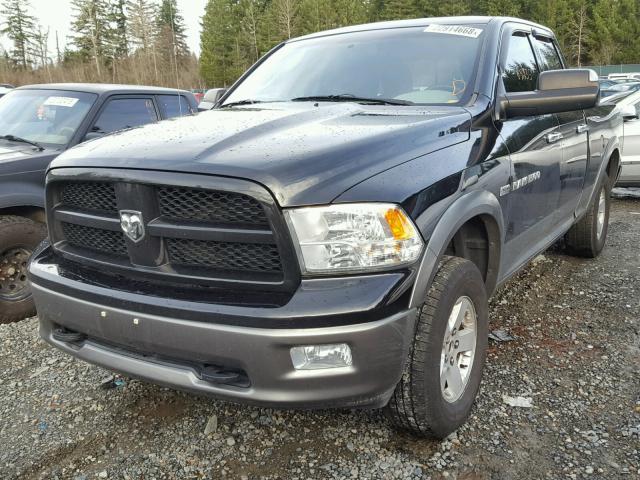 1D7RV1GT4BS541323 - 2011 DODGE RAM 1500 BLACK photo 2